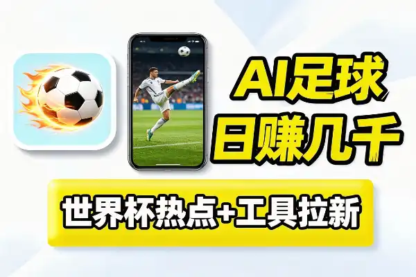 世界杯热点+AI工具拉新,一天赚几千