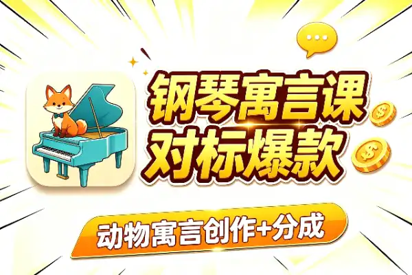 钢琴动物寓言课:对标35万粉爆款,还带分成