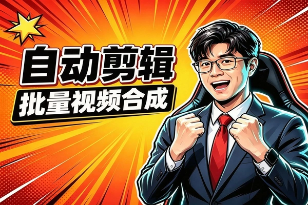 自媒体工具：自动剪辑视频合成批量加片头片尾加转场特效